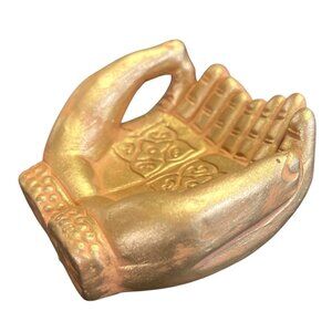 Gold Giving Hands Tea Light Holder Vitarka Mudra Artisans Made Bangladesh